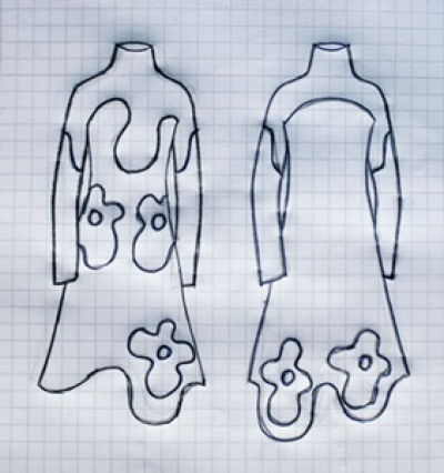 Pattern jersey dress BUTTERFLY
