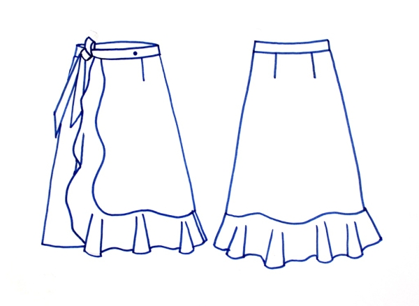 Pattern wrap skirt CESAR