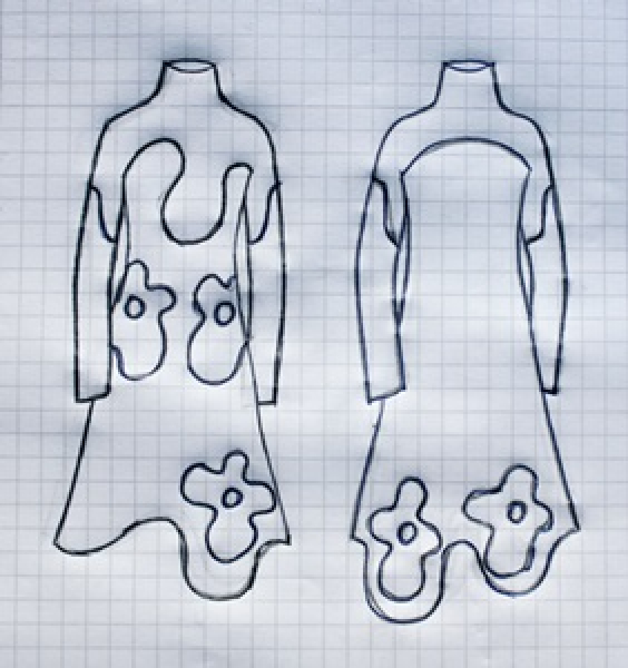 Pattern jersey dress BUTTERFLY