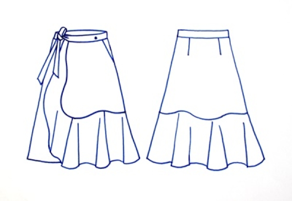 Pattern wrap skirt CESAR 2